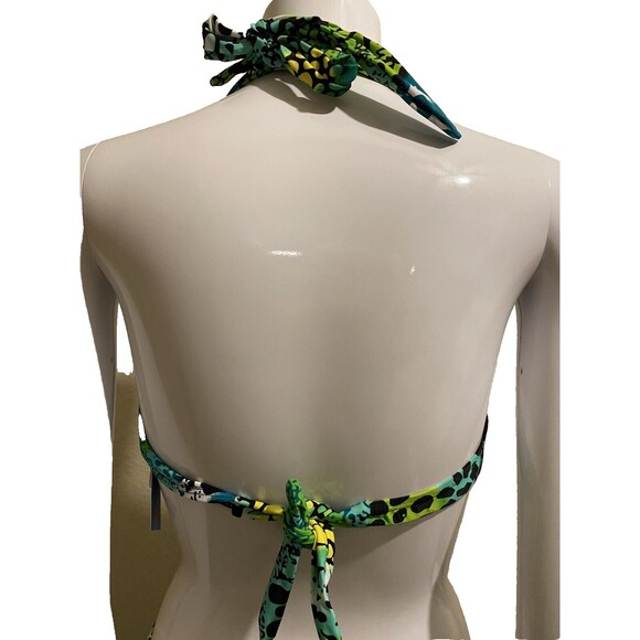 La Moda Swim XL NWT Monokini Cut Out Halter One-Piece Animal Print Rhinestones - Picture 6 of 8